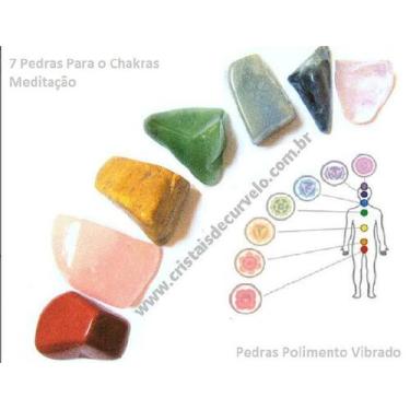 Imagem de 10 Kits de Pedras para Chakras - 70 Pedras Lapidadas em Kit Atacado - 