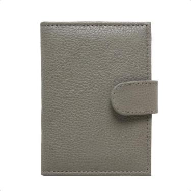 Imagem de Carteira Feminina Em Couro Fechamento Botão de Pressão Porta Cartão Cé