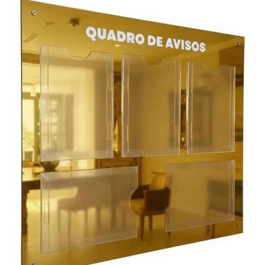 Imagem de Quadro Aviso Gestão Á Vista Painel Mural Informativo Recados Lembretes