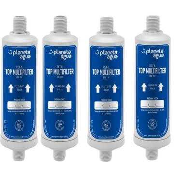 Imagem de Kit 4 Refil Top Multifilter  Rosca 1/2" Código 1137  Compatível com instalações com rosca ou engates de 1/2"