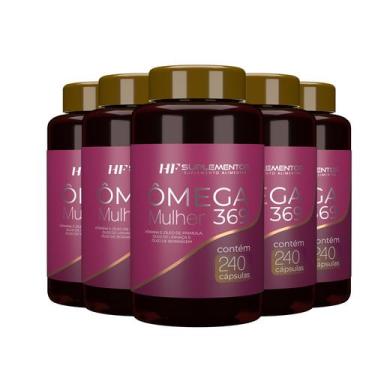 Imagem de 5x OMEGA 3 6 9 MULHER 240CAPS HF SUPLEMENTOS