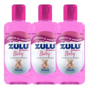 Imagem de Kit 3 Limpador Perfumado de Ambientes Concentrado Baby Zulu 120ml Coal