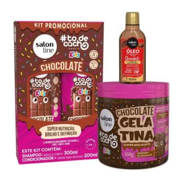 Imagem de Chocolate Salon Line Kit com Shampoo, Condicionador, Óleo e Gelatina, 
