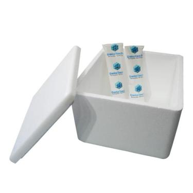 Imagem de Kit Caixa Isopor 1,5L Litro 2 Gelo Flexível 45g Parede Simples - Gelot