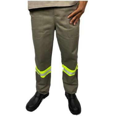 Imagem de Calça REFORÇADA de Brim Pesado com Faixa Refletivo Uniforme Profission