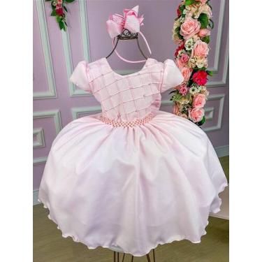 Imagem de Vestido Ysa Kids Rosa Bebê com Peito de Pérolas, Pastel pink, 3