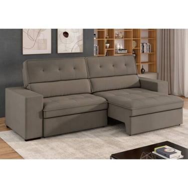 Imagem de Sofá 4 Lugares Retrátil e Reclinável Veludo Soft 250cm Grécia - Arte C