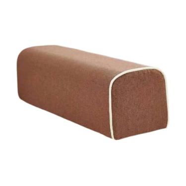 Imagem de Ｂｅｓｇａ Almofada de apoio de braço de sofá, almofada de linho, capa ergonômica lavável, suporte de cotovelo, espuma de alta densidade para sentar em poltrona, Marrom