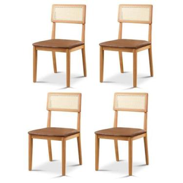 Imagem de Kit 4 Cadeiras de Jantar com Encosto de Telinha Ava - Zurc Decor