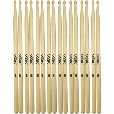Imagem de Kit Pares de Baquetas Ponta de Madeira Maple Voik 5B, 8