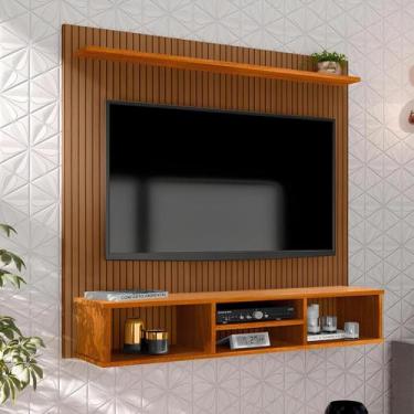 Imagem de Painel Ripado para TVs de até 50 Polegadas com Nicho e Prateleira Idea
