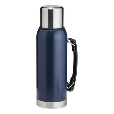 Imagem de 2X Garrafa Aço Inox 1 Litro Água Gelada Café Quente Com Alça