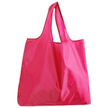 Imagem de Sacolas de compras reutilizáveis e dobráveis laváveis na máquina, bolsa de compras de proteção ambiental (rosa)