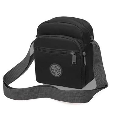 Imagem de Nova bolsa transversal de ombro com alça única floral de nylon com vários bolsos para mulheres e viagens, Preto