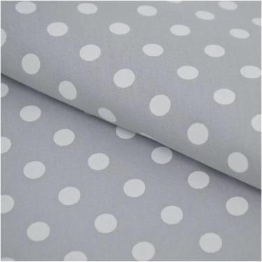 Imagem de Tecido Tricoline Poá Bola Fundo Cinza 7 mm - 50 x 150 cm - Tecidos Cal