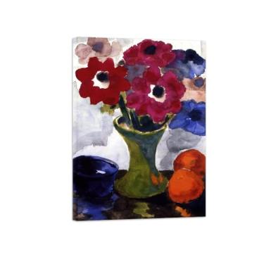 Imagem de Pôster e impressões em tela de flores vintage - reprodução de pintura de arte de parede famosa - floral natureza morta 2 imagens prontas para pendurar tela emoldurada 30x45cm12x18in