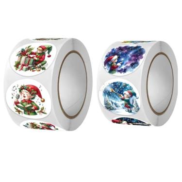 Imagem de Adesivos de Natal Adesivos de Halloween 1000 pçs adesivos de férias para envelopes Envelope selos rolo de adesivos redondos