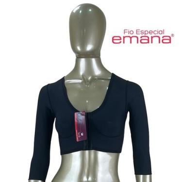 Imagem de Sutiã Pós-cirúrgico Mangas Lipo Braços Tecido Emana New Form, GG, Pret