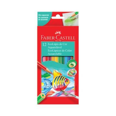 Imagem de Lápis de Cor Faber-Castell Ecolápis Aquarelável 12 Cores - Faber Caste