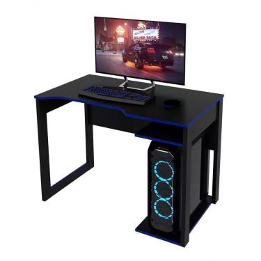 Imagem de Mesa Para Computador Gamer Me4161 Preto Azul Preto Azul