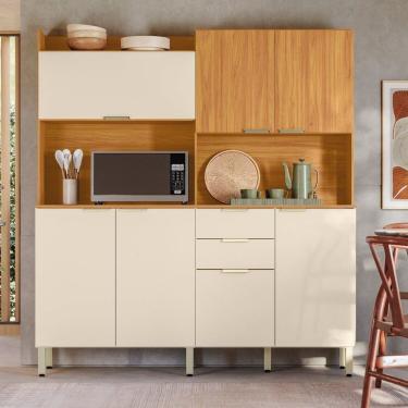 Imagem de Armário Para Cozinha 7 Portas Pitaya Cinamon-off-white