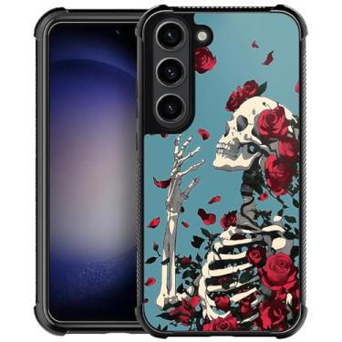 Imagem de yicomon Capa para celular compatível com Samsung Galaxy S23 Plus, estampa floral de esqueleto Grateful Dead, durável, moderna, engraçada, capa protetora macia antiarranhões à prova de choque