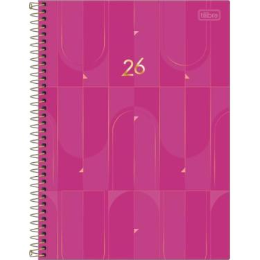 Imagem de Agenda Executiva Espiral Diária Tilibra 20x27,5cm Spot Feminina 2026 - Rosa