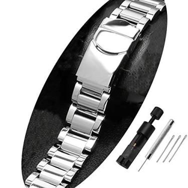 Imagem de ZHUOLEI Pulseira de relógio Swatch de aço inoxidável de substituição com trava dupla, substituição para relógios Swatch masculinos (17 mm) com ferramenta