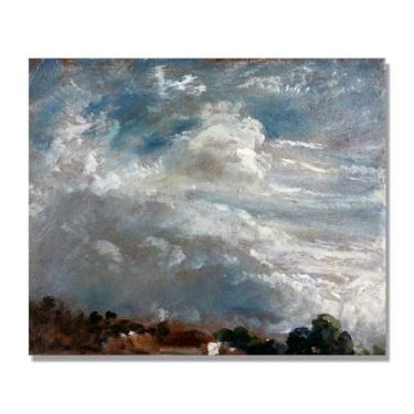 Imagem de NHLDZYH Arte de parede John Constable, (Cloud Study 10), pôster de pinturas famosas, decoração de parede com impressão de imagem retrô de romantismo. Apenas tela 60 x 72 cm - 23,6 x 28,3 pol