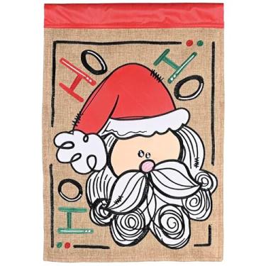 Imagem de Dicksons Bandeira de jardim de Natal, decoração de férias ao ar livre, faixa de quintal sazonal dupla face padrão 33 x 45 cm serapilheira de poliéster Ho Papai Noel caprichoso