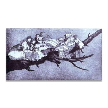 Imagem de LKXGRRSFG Impressão em tela romântica espanhola de sonho ridículo Francisco De Goya - Obra-prima do influente pintor romântico 69,8 x 104,9 cm sem moldura