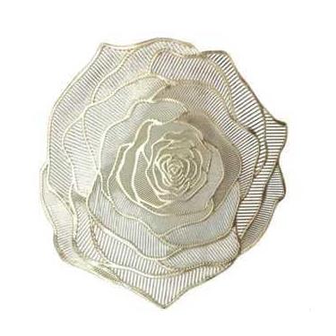 Imagem de Kit Jogo Americano Sousplat Mesa Posta Jantar Design Brilhante com 2 4 ou 6 Peças – Elegância e Praticidade(M8 Dourado,Kit 2)