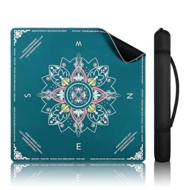 Imagem de DEVPNR Mahjong Mat for Table with Rules – 32.6"x32.6" Non-Slip Mahjong Table Cover, Noise-Reducing Table Cloth for American Mahjong, Poker, Card & Board Games, Portable with Travel Bag (Green)