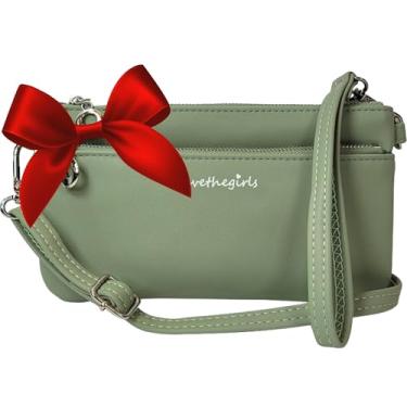 Imagem de Save the Girls Bolsa para celular - Bolsa tiracolo feminina com tela sensível ao toque (Bella) - Capa clutch e transversal para celular (Laurel Green), Louro verde