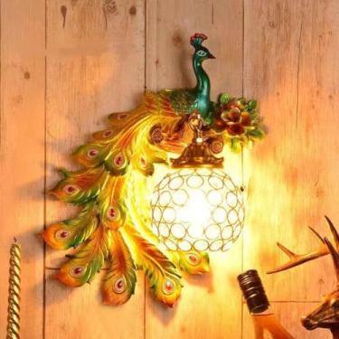 Imagem de Luminária de parede Pavão Criativa Europeia, Arte Contemporânea, Sala de Estar, Quarto, Escritório, Quarto Infantil, Hotel, Villa, Corredor, Luz Decorativa LED (AA Esquerda)