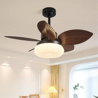 Imagem de Ventilador de teto contemporâneo com luz, estilo americano, ideal para sala de estar, restaurante, quarto, escritório, quarto infantil, casa de campo, restaurante ocidental, café ou loja de