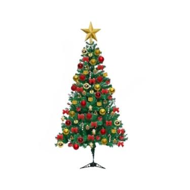 Imagem de Árvore Natal Completa Kit Decoração Enfeites Grande Cheia Verd Pisca LED (110v,150cm200Galhos106Enfeites)