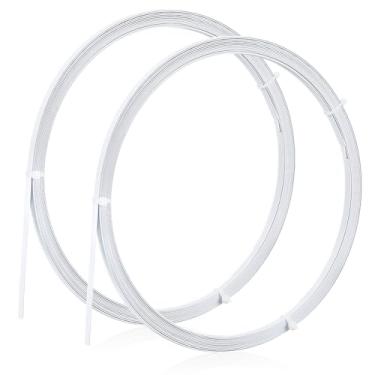 Imagem de BENECREAT 2 rolos de barbatanas de aço de mola branca de 17,5 jardas, espartilho de 1/4 polegada para costura, barbatanas de aço cobertas de plástico para vestido de noiva, barbatanas de crinolina, 1