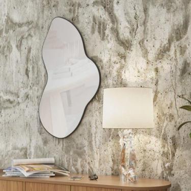 Imagem de Painel Decorativo Orgânico com Espelho 88x50cm ES20 Dalla Costa, Preto