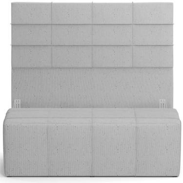 Imagem de Kit Cabeceira Cama Box Casal 140cm Com Calçadeira Roma W01 Linho Cinza - Lyam