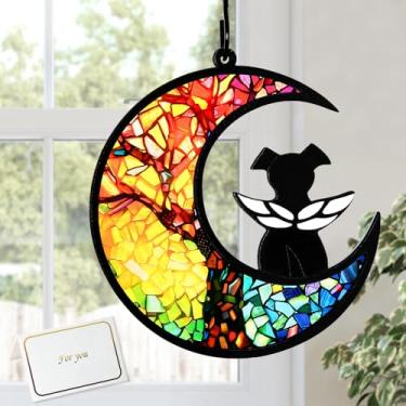 Imagem de UXORSN Dog Angel Memorial Suncatcher com árvore da vida, presentes memoriais para cães, decorações personalizadas para perda de cães, presente de simpatia para cães, gatos, luto, presentes para