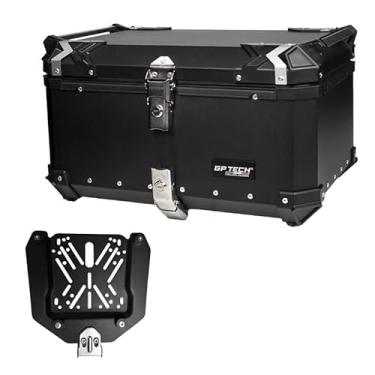 Imagem de Bau Para Moto Bauleto Traseiro GP Tech Alumio Preto 65 litros Bagageiro Moto Caixa Maleiro viagem