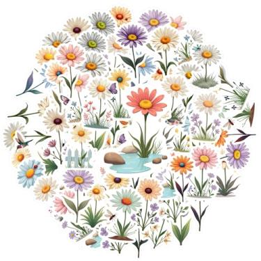 Imagem de 35 peças flores natureza botânica floral jardim adesivos de papelaria adesivos divertidos para telefone faça você mesmo guitarra laptop notebook mala copo guitarra laptop capacete skate