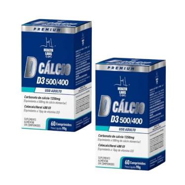 Imagem de Kit Com 2 Caixas De Suplemento D Cálcio D3 500/400 – Carbonato De Cálcio 1250mg Com Vitamina D3 400UI