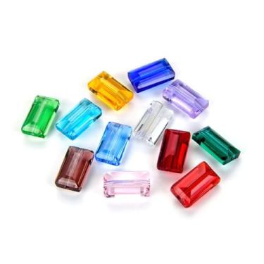 Imagem de 5 conjuntos de contas Adabele pedra do mês de nascimento 14 mm x 8 mm cristal retângulo austríaco (60 peças) para brincos, pulseira, colar, berloque, joias, artesanato, fabricação BB11