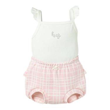Imagem de Conjunto Bebê Regata + Tapa fralda Menina Gatinhos Rosa -Hug