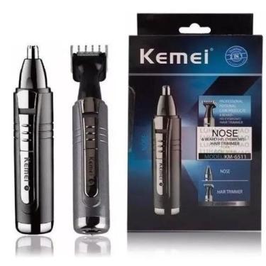 Imagem de Máquina Kemei 2 em 1 Barbeador Aparador De Pelo Nariz Barba Cabelo Kem