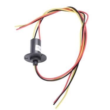 Imagem de FTVOGUE Mini Anéis de Deslizamento, 3 Fios Anéis de Deslizamento Elétrico Coletor 250rpm 15a 3 Fios 0-600V Multi-canal Transmission Anti-Jamming para Gerador de Energia Eólica