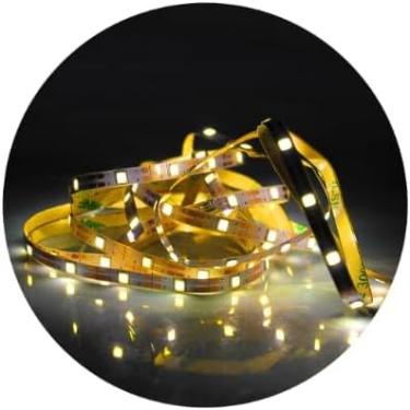 Imagem de Fita LED Adesiva 2m com 120 LEDs – Iluminação Decorativa a Pilha para Quarto, Festas e Ambientes | BRANCO QUENTE