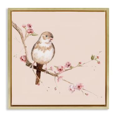 Imagem de Stupell Industries Sweetest Brown Bird Gray Framed Floater Canvas Wall Art, design por Lisa Wehmeyer, 25 x 25